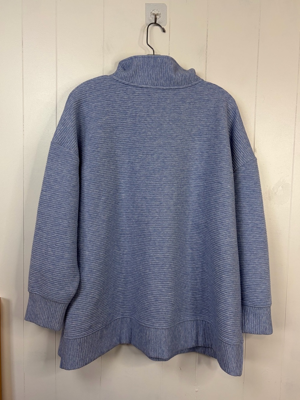 Active Zone Penningtons Womens 2X Blue Ribbed Funnel Neck Pullover Sweatshirt - Picture 3 of 10
